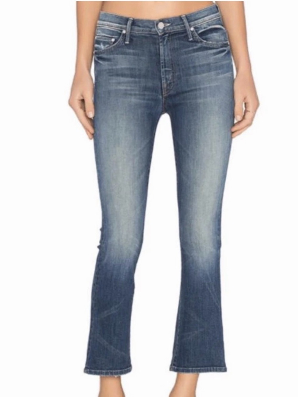 Mother Denim Insider Crop High Rise Bootcut In Double Trouble Size 25